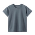 thumbnail image 1 of T-Shirt de Sport pour Garçons, Manches Courtes à Séchage Rapide à Col Rond pour la Course, Couleur Unie, 1 of 9