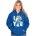 thumbnail image 3 of Vintage Smurf I Love You Flowers Zip Hoodie Sweatshirt Women Brisco Brands M, 3 of 6