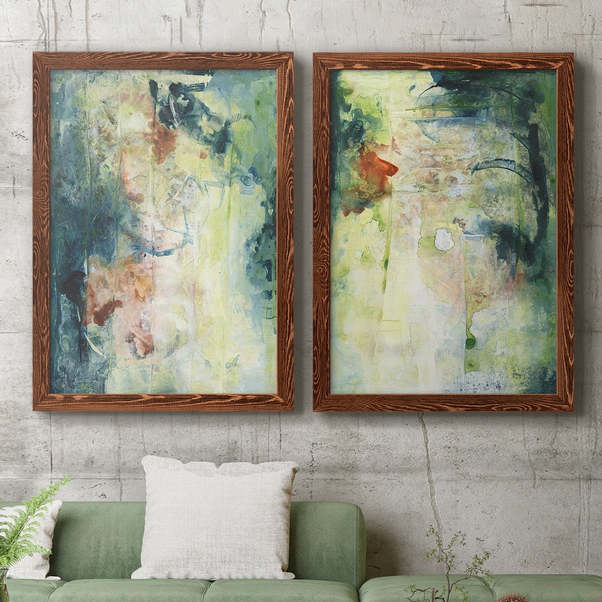Nature's Elements I - Premium Framed Canvas 2 Piece Set - Ready to Hang