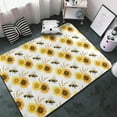 Rugs for Living Room Sunflower Cute Bee Washable Non Slip 60×39 Area