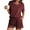 Date Red, variant on Avidlove Waffle Knit Pajamas Set for Women 2 Piece Short Sleeve Lounge Top and Shorts Loungewear Drop Shoulder Pjs Sleepwear