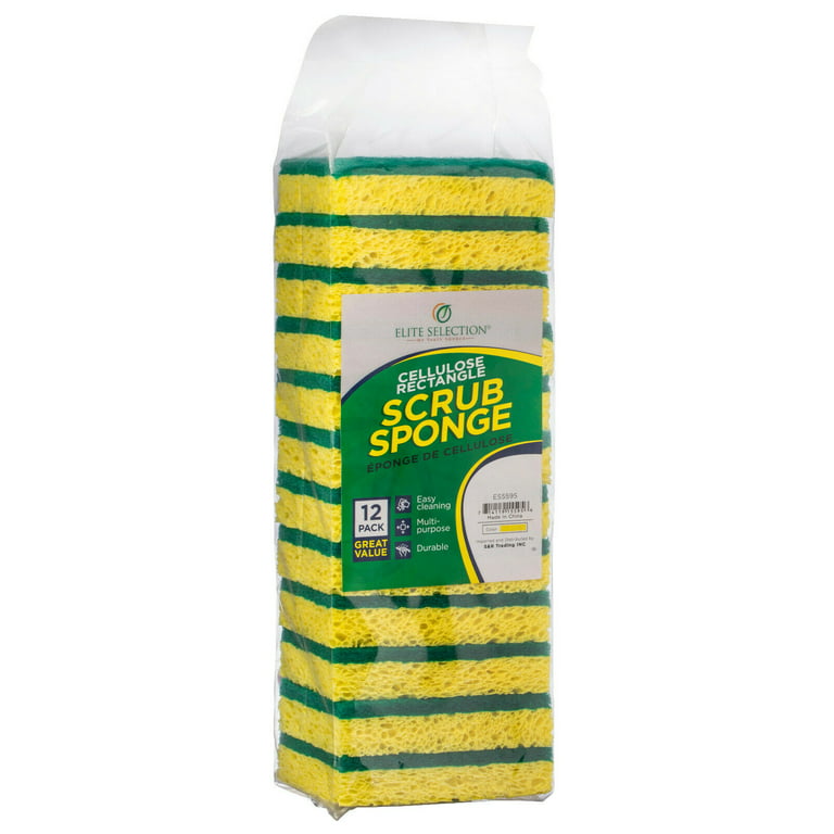Hillyard Light Duty Scrub Sponge, 63 G, yellow and white, 5 sponges per  pack, HIL28939, 8 packs per case, sold as 1 pack