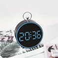 thumbnail image 1 of New Creative LED Alarm Clock: Battery-Powered, Plastic, Round, Adjustable Brightness, 3 AAA Batteries (7# Batteries) - No Batteries Included, 1 of 5