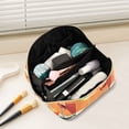 thumbnail image 2 of FORMRS Makeup Bag Travel Cosmetic Organizer for Women Fold Flat Zipper Pouch with Handle, Orange Glasses, 2 of 8