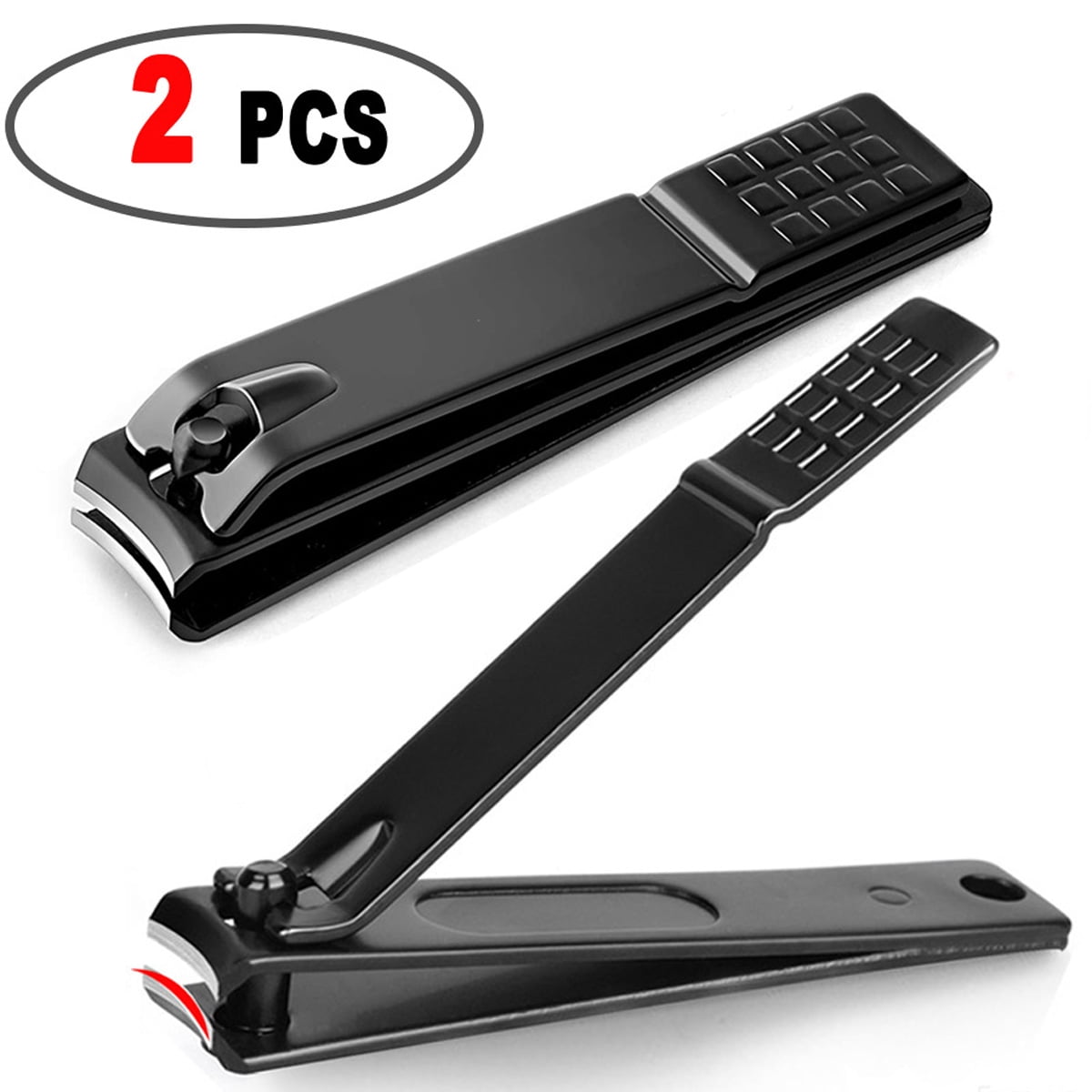 HKEEY Nail Clipper, 2 Pack Stainless Steel Nail Clippers Set,  Nail Cutter Curved Blade Fingernail Clipper Trimmer for Nail Care