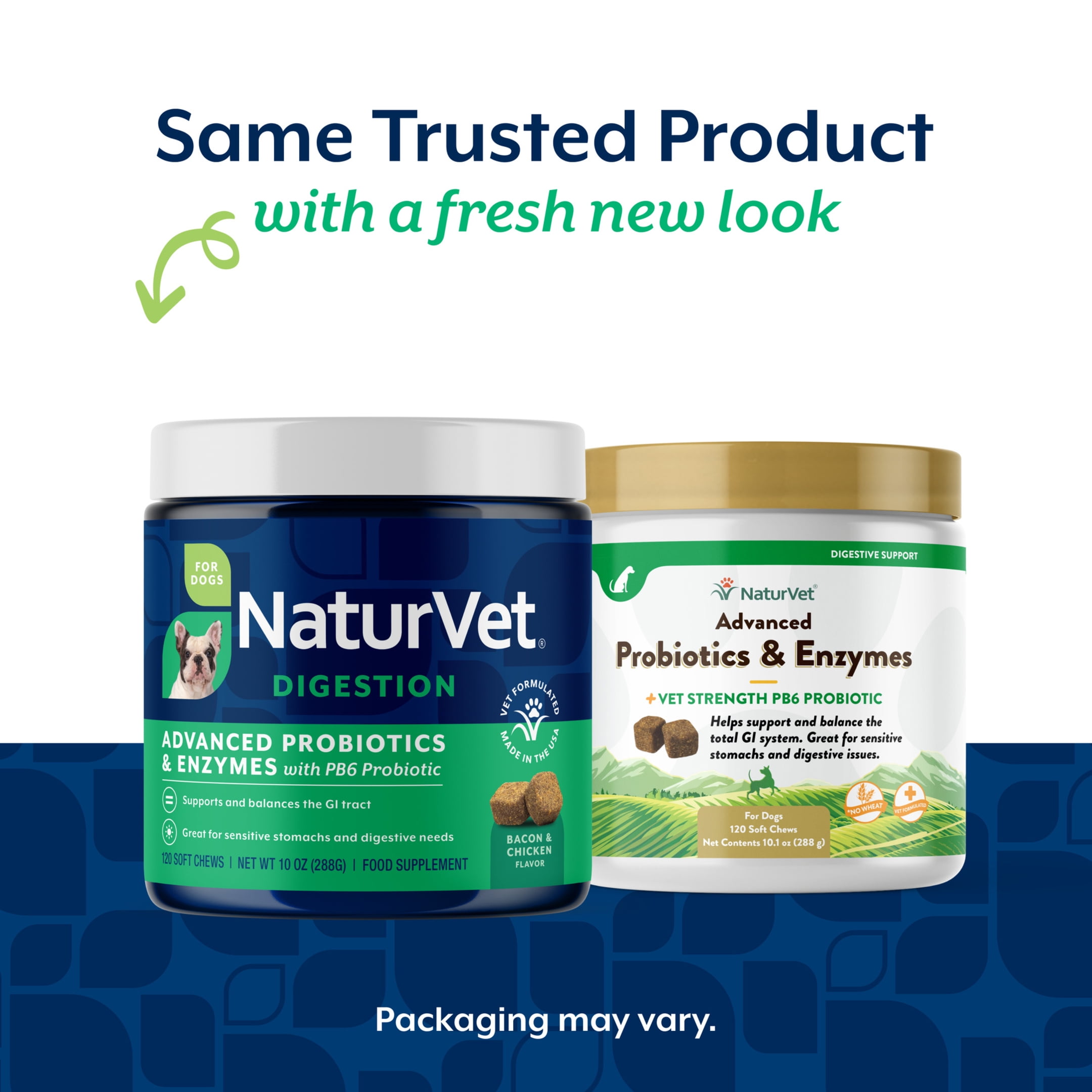 NaturVet Advanced Probiotics & Enzymes Digestion Supplement, Bacon and Chicken Flavor, 120 Count