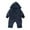 Dark Blue, variant on BXSRUTA Boys and Girls Hooded Thermal Fleece-Lined Romper for Outdoor Winter Activities with Gloves and Coat