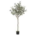 thumbnail image 4 of WOKERUI 5FT Eucalyptus Artificial Tree in Black Plastic Pot, 4 of 7