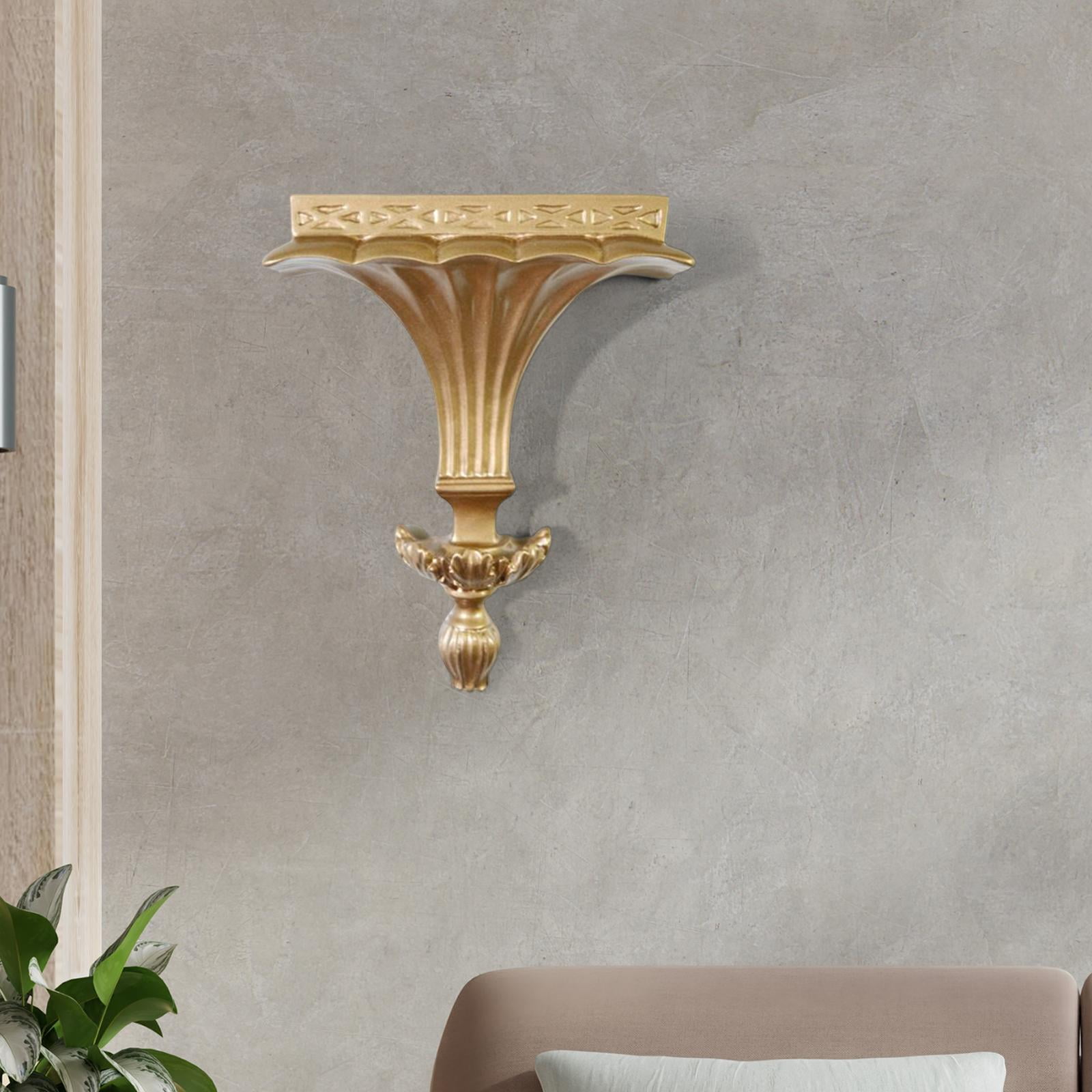 Wall Mounted Floating Shelves, Wall Organizer Shelf Resin Statue Wall Shelf Ornate Shelves Wall Art Decoration for Living Room Decor Aureate