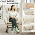 thumbnail image 4 of Nursery Rocking Chair, Upholstered Glider Rocker Nursery Rocking Accent Vanity Chair, Recliner Armchair with Side Pocket, Comfy Side Living Room Chairs, Rocker Glider for Bedroom Nursing Room (Beige), 4 of 8