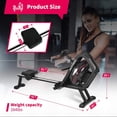 thumbnail image 3 of Murtisol No Electricity Required Water Rowing Machine with Inclined Water Tank Indoor Water Rower Adjustable Resistance LCD Monitor Home Gym Equipment for Whole Body Exercise Cardio Training Easy Move, 3 of 7