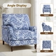 thumbnail image 5 of DREAMSIDEA Pair of Floral Accent Chairs, High Back Armchair with Lumbar Pillow, Modern Upholstered Living Room Lounge Chair,Navy White, 5 of 6