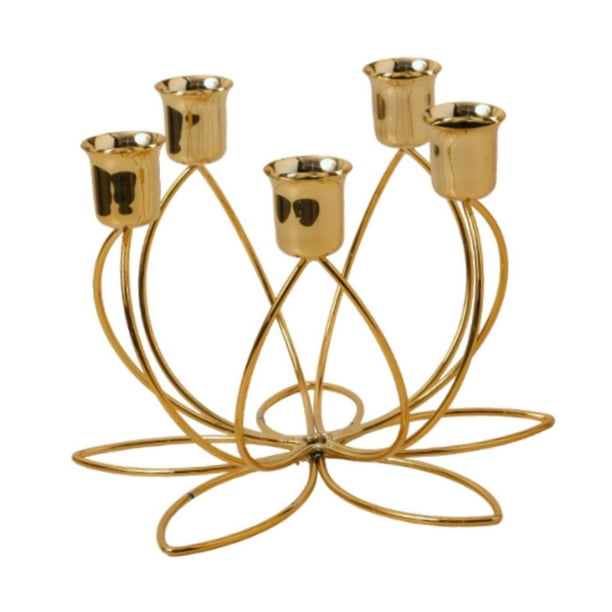 Candelabro de metal, candelabro cónico, adorno para candelabro, elegante candelabro para oficina, boda, fiesta, dormitorio, eventos Para 5 velas