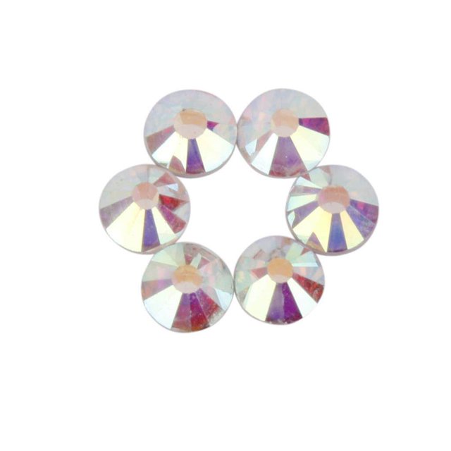 1400 Pcs/SS8 Cristal de Verre Rond Plat Strass Gemmes Dos Plat Strass Gemmes Blanc AB