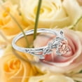 thumbnail image 2 of Vine Leaf Ring, Boho & hippie 1.00 Carat Round Cut Morganite And Diamond Moissanite Engagement Ring, Wedding Ring in 10k Solid White Gold, Gift, Promise Ring For Her, Anniversary Ring, 2 of 3