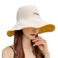 thumbnail image 2 of Yirtree Women's Packable Reversible Marguerite Embroidery Hat UV Sun Wide Brim Summer Beach Cap, 2 of 7