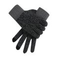 thumbnail image 4 of WEAIXIMIUNG Fingerless Gloves for Men Woolen Hat Set Matching Color Knitted Hat Thick Scarf Gloves Three Piece Set, 4 of 5