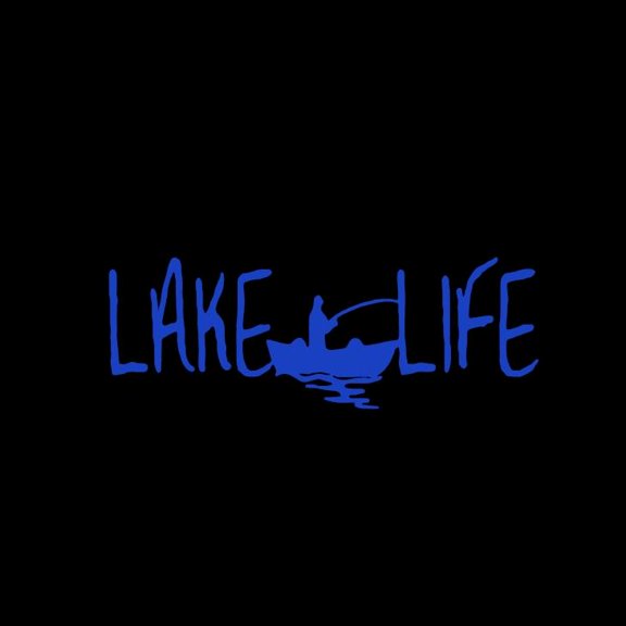 Lake Life Fishing Activity Vinyl Decal Sticker UV & Waterproof Bumper Window Laptop Automotive Water Bottle Gift accessories – BLUE 7"