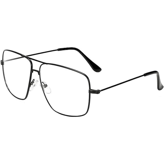 Aviator Photochromic Eyeglasses for Women and Men, Metal Square Frame Fashion Glasses for Night Driving