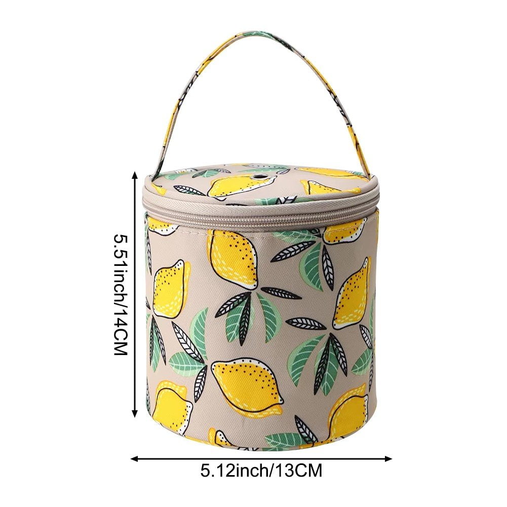 Empty Small Yarn Storage Organizer Bag, Portable Yarn Storage Bag, Round Knitting Bag, Zipper Crochet Bags Knitting Organizers Handbag for Yarns Sewing Tools