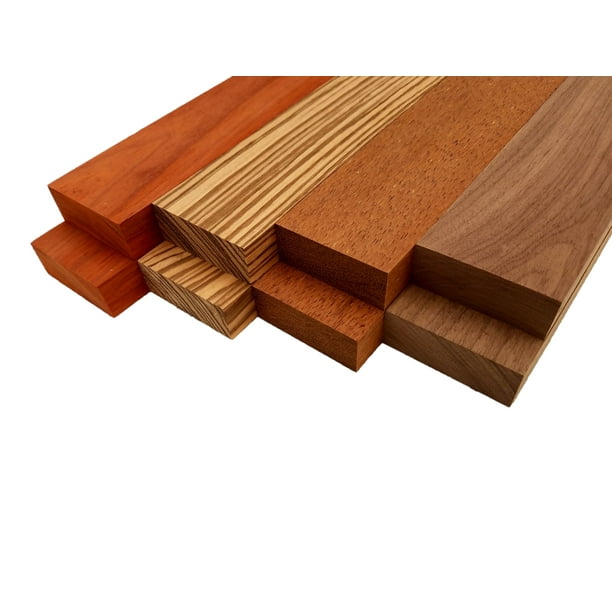 Imported Exotic Hardwood Variety Pack - Padauk, Zebrawood, Merbau, and ...