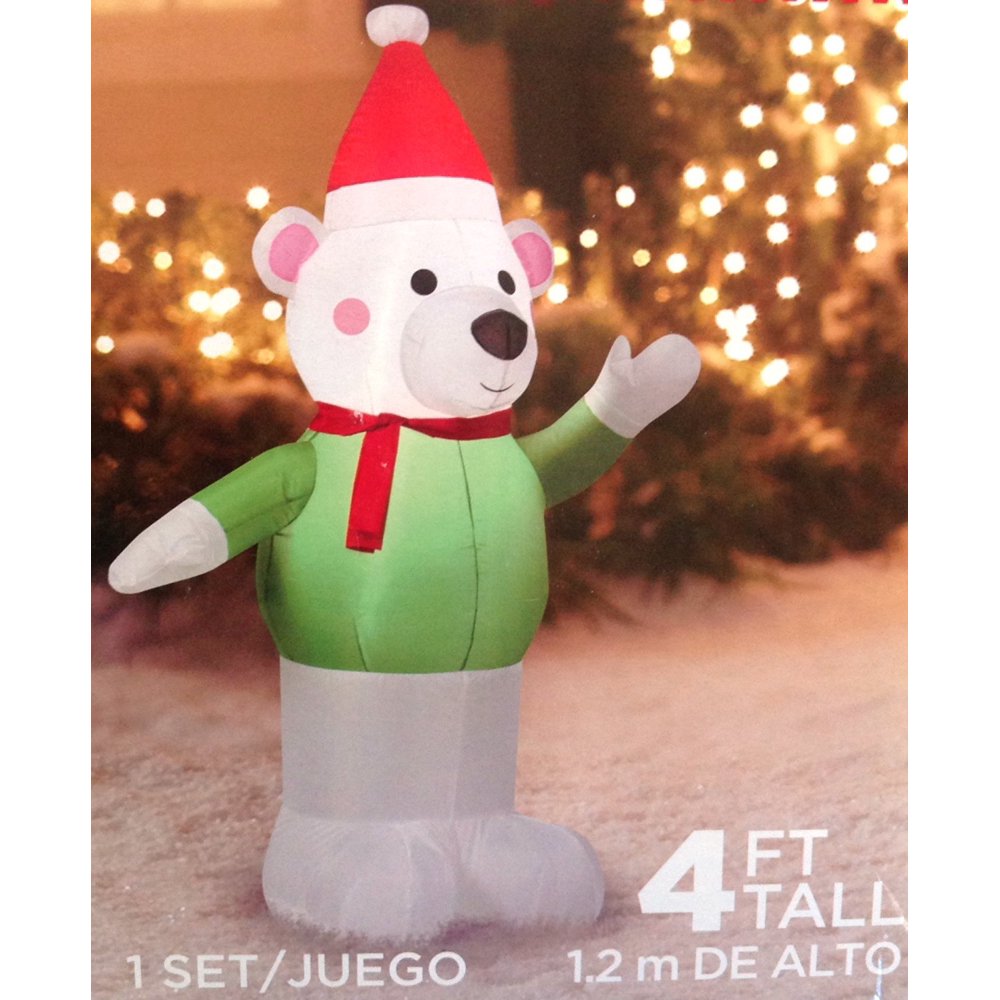 Gemmy Airblown Christmas Inflatables Polar Bear, 4'