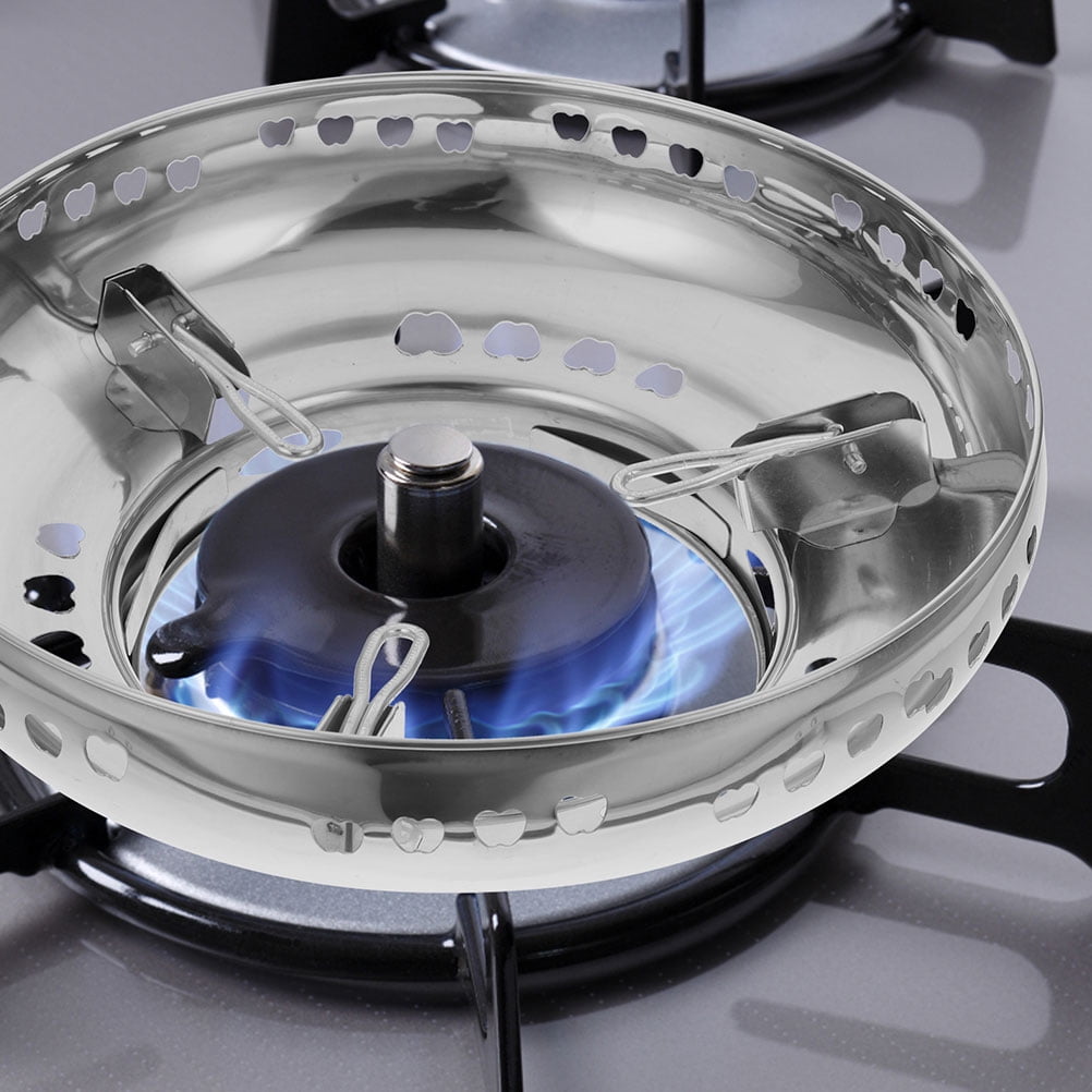 RENACLIPY Windproof Stainless Steel Wok Stand for Gas Stove Burners, Set of 2 Pieces for Kitchen Cooking