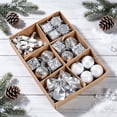 thumbnail image 4 of 24 Pcs Christmas Tree Ornaments Set, Mini Shatterproof Hanging Decorations with Balls Candy Canes Gift Boxes Drums and Bows, Holiday Decor for Christmas Trees Wreaths Garlands Parties, 4 of 9