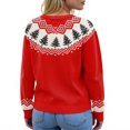 thumbnail image 6 of WTOBBY Women's Christmas Print Knit Cardigan, Cute and Fun Holiday Sweater for Fall and Winter, Long Sleeve Knitted Pullover with Festive Design,Red L, 6 of 6
