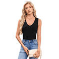 thumbnail image 3 of Womens Summer Casual V Neck Sleeveless Workout Tank Tops Black S, 3 of 7