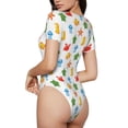 thumbnail image 3 of Naloa Undersea Animals Women's Short-Sleeved Onesie, One-Piece Swimsuit for Parties, dates, clubs - Medium, 3 of 9