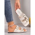 thumbnail image 3 of Ladies' Simple Strappy Buckle Flats Open Toe Sandals, Can Wear As Flip Flops, For Daily Casual Wear And Outdoor Activities, Summer New Arrivals, 3 of 4
