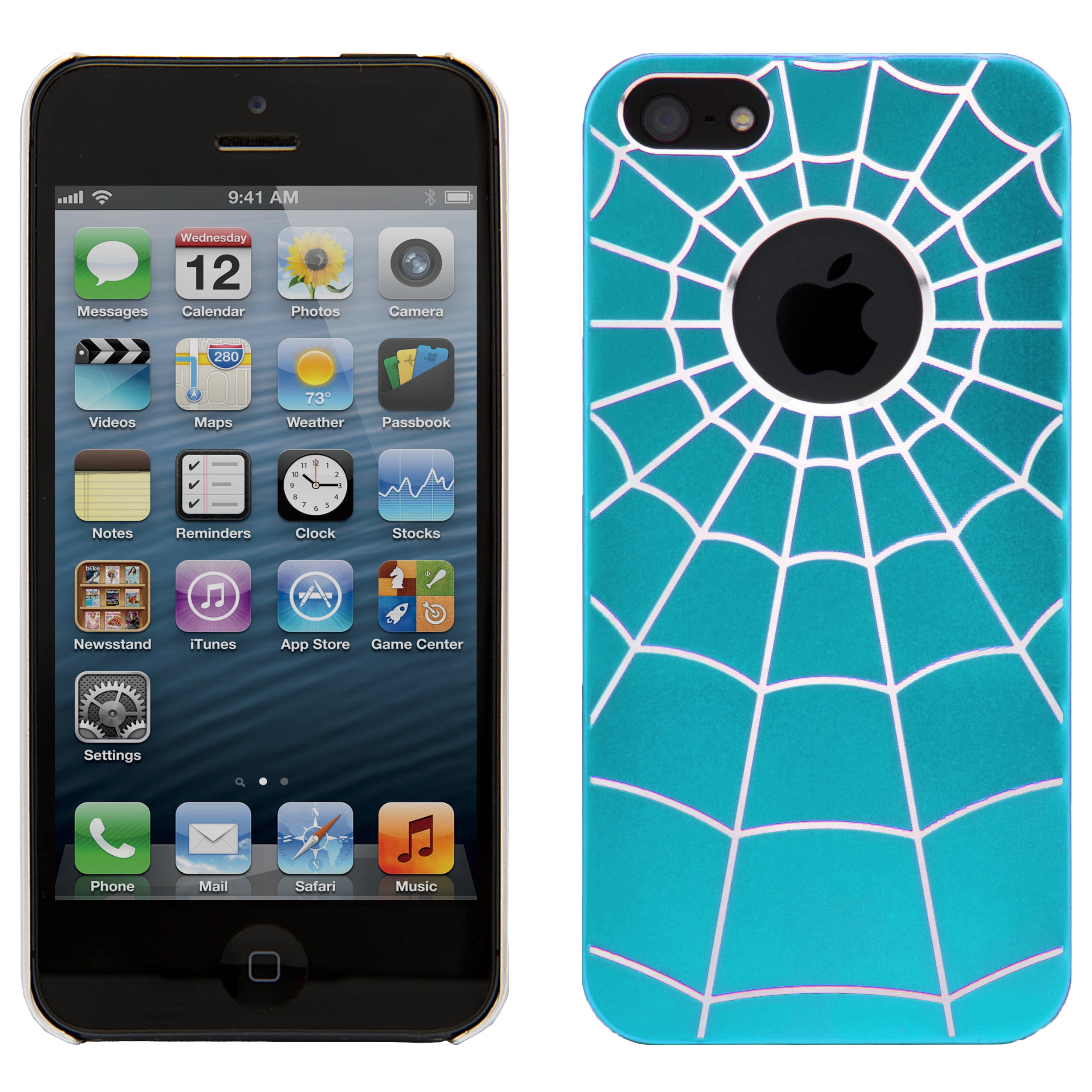 Spider's Web Hard Case For Apple iPhone 5 / S / SE With Drop Resistant Casing, Dust Proof, And Shockproof Exterior (Light Blue)