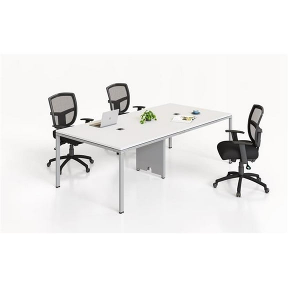 Boss Office Products Simple System Rectangular Conference Table, 29-1/2"H x 95"W x 47"D, White