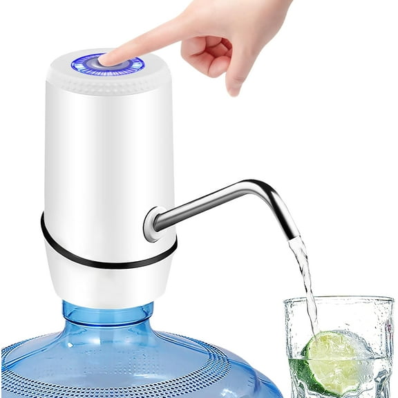 PrimeCook Shop Water Dispenser for 5 Gallon Bottle, Electric Water Pump for 5 Gallon Jug with Switch and USB Charging, Portable Automatic Water Jug Dispenser for Camping, Travel, Home, Kitchen,Office