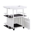 thumbnail image 3 of Bowery Hill Serving Cart with Open Storage in Antique Walnut and White, 3 of 4