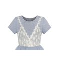 thumbnail image 4 of Girls Dress 2-in-1 Lace Gray Short Sleeve Party Dress 5 Years, 4 of 6