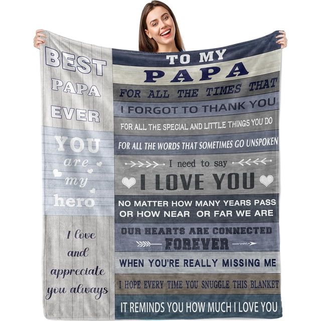LHSHID Papa Gifts Blanket Papa Fathers Day Birthday Gifts Papa Gifts from Grandkids Best Papa Ever Gifts Gifts for Papa/Grandpa/Grandfather from Granddaughter Best/Great Papa Gifts Ideas 30"x40"