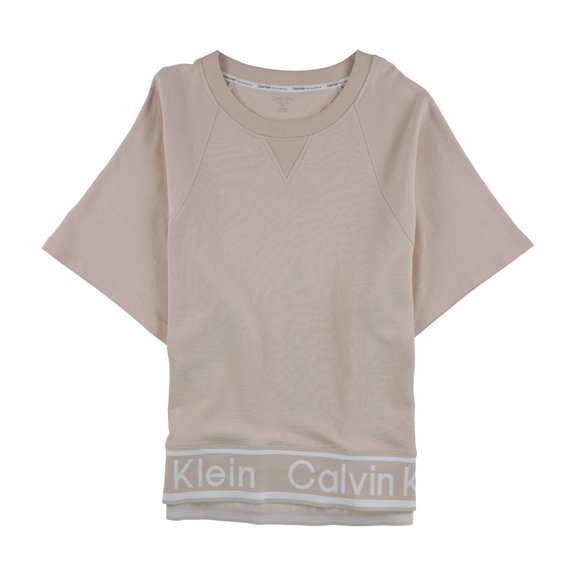 Calvin Klein Womens Logo Basic T-Shirt, Orange, Plus Size, 1X