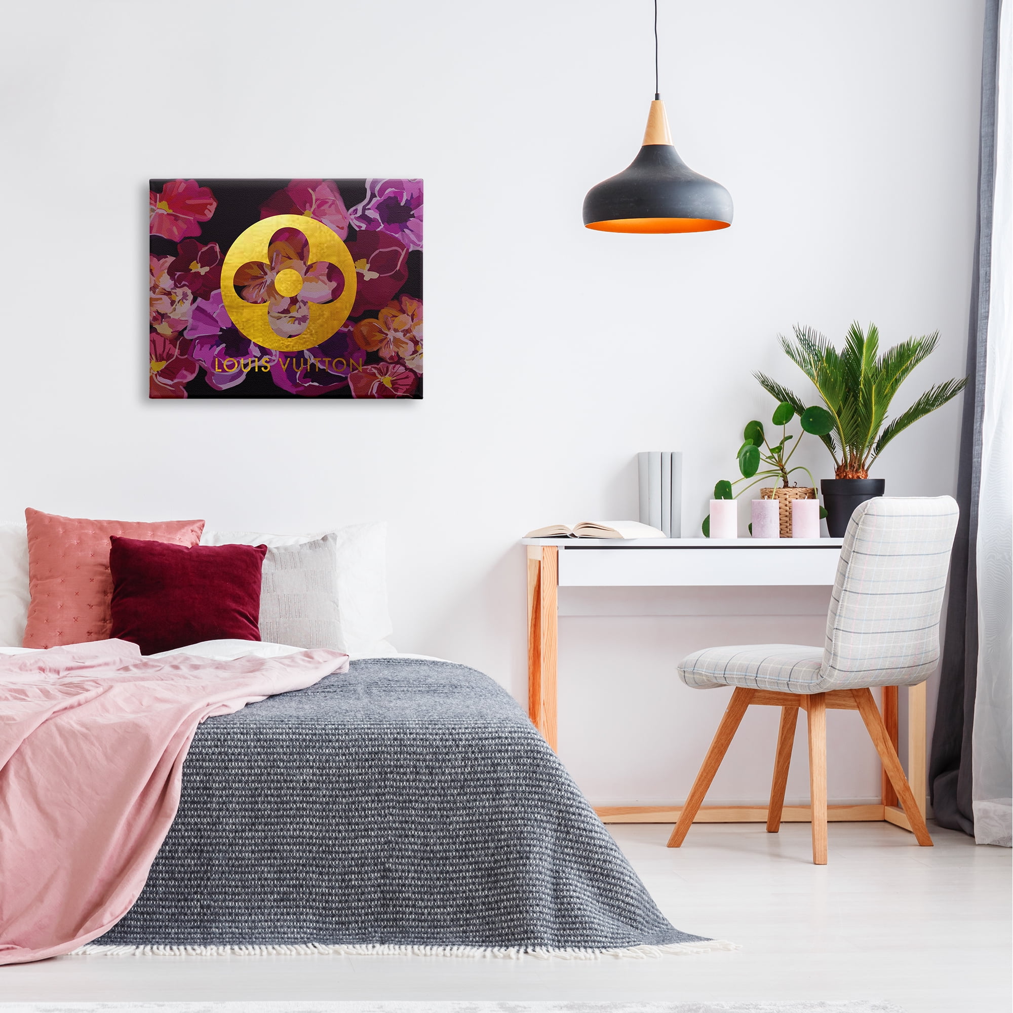 Stupell Industries Fashion Brand Purple Flowers Beauty & Fashion Painting Gallery Wrapped Canvas Art Print Wall Art, 30 x 24