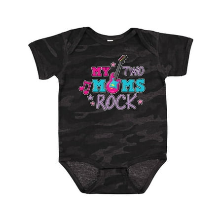 

Inktastic My Two Moms Rock with Guitar Gift Baby Girl Bodysuit