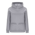 thumbnail image 3 of Women's Oversized Fleece Hoodies Sweatshirts Long Sleeve Casual Loose Pullover with Flap Pockets Fall Winter Hooded Sweatshirt, 3 of 5