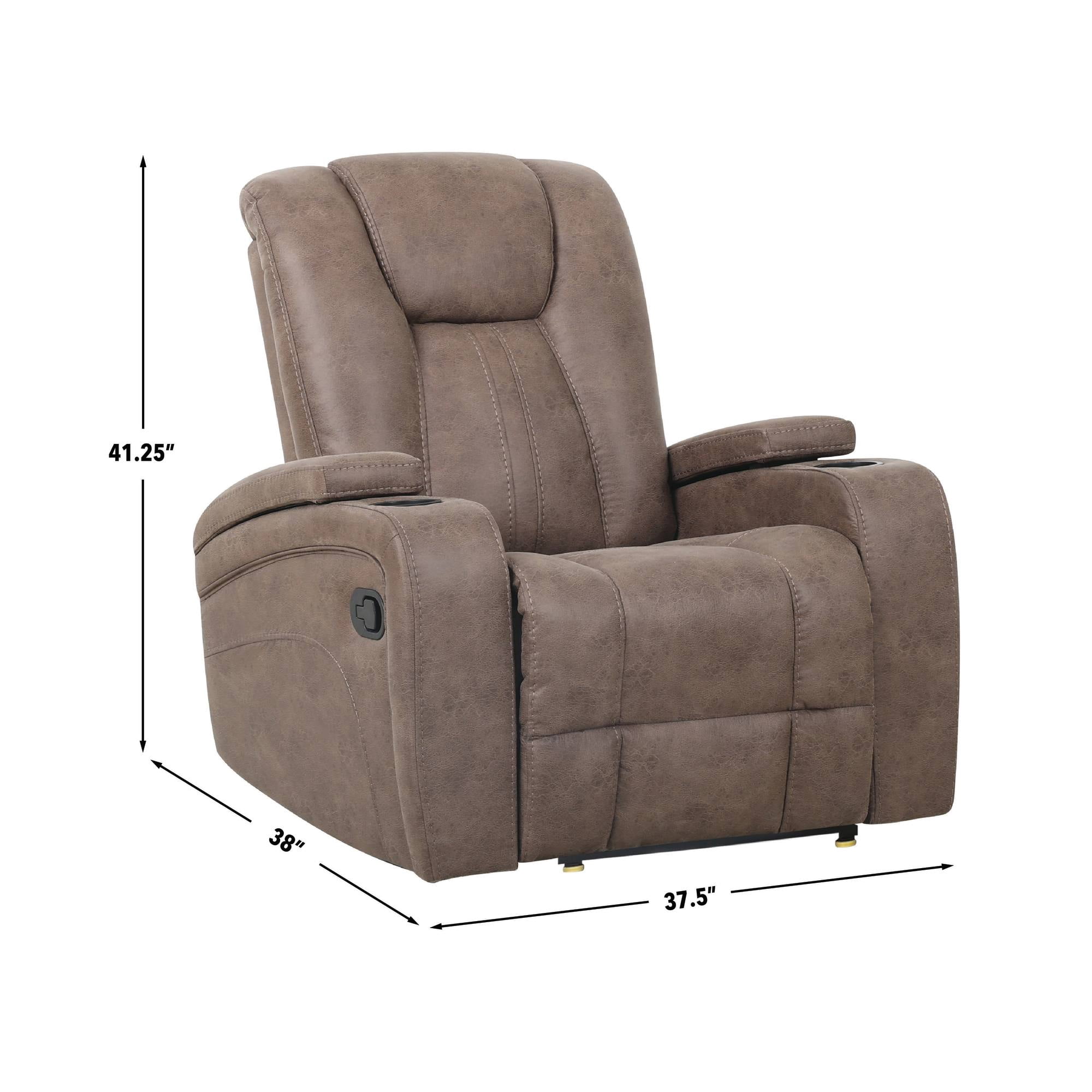 Steve Silver Marlow Sand Faux Suede Manual Recliner