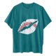 thumbnail image 5 of Tops de manga corta de ocio para mujer, estampado de labios, divertido estampado de béisbol, cuello redondo OAVQHLG3B Store  lin121212, 5 of 5