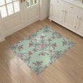thumbnail image 3 of ODIKA Floral With Delicate Ribbon And Rosebud Accents Coquette Bow Refined Structured Stain Resistant Flatwoven for Entryway, Kitchen, Mudroom, 3 of 7