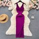 thumbnail image 1 of YuooMuoo Chic moda Sexy abrigo caderas Split tejido otoño Vestido mujeres ajustado elástico ceñido Vestido largo ropa de calle trajes Vestido, 1 of 5