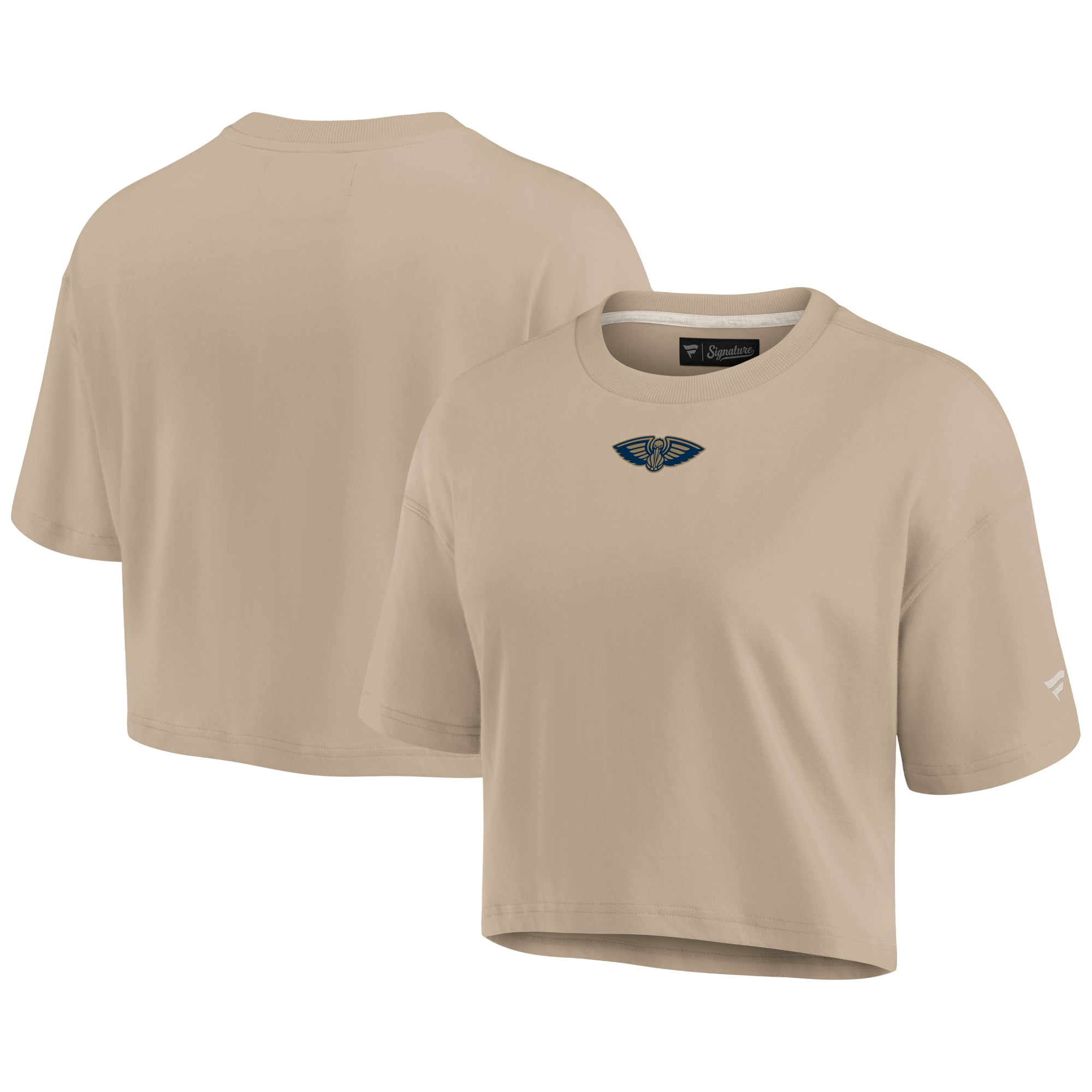 Women's Fanatics Khaki New Orleans Pelicans Elements Super Soft Boxy Cropped T-Shirt