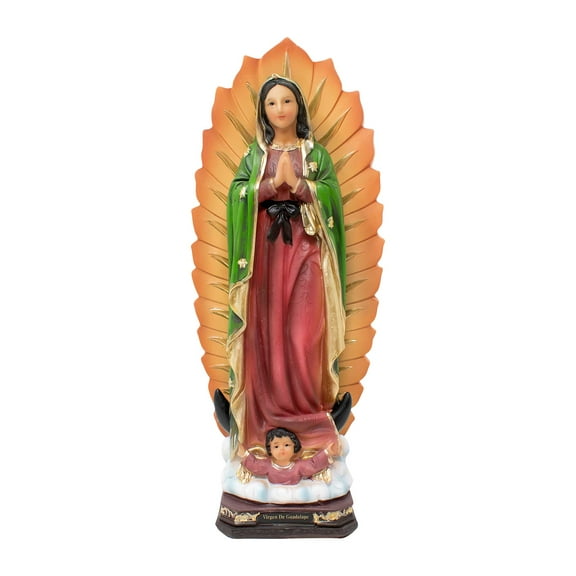 Our Lady of Guadalupe Statue (Virgen de Guadalupe) - Patroness of the Americas - Available in 12 and 16 Inches (Mx12"inches)