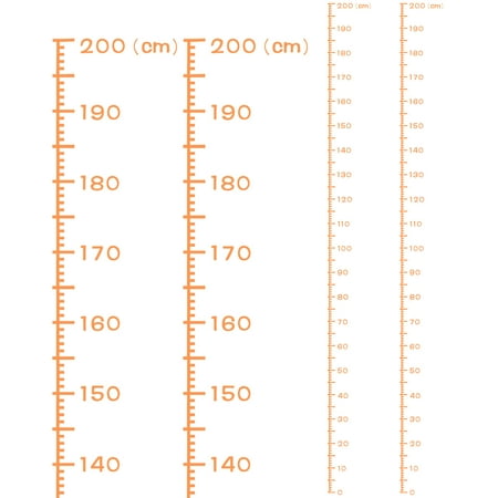 

Height Chart Ruler 200cm Metric System PVC with Transfer Film Orange 2 Pieces