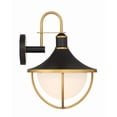 thumbnail image 6 of Crystorama Atlas 1 Light Matte Black and Textured Gold Outdoor Sconce - 13.5"W x 18.75"H x 14.5"D, 6 of 13